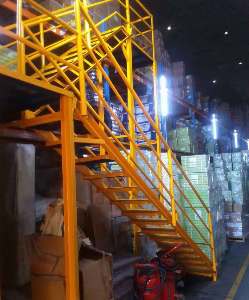 Racked pallets in bonded storage